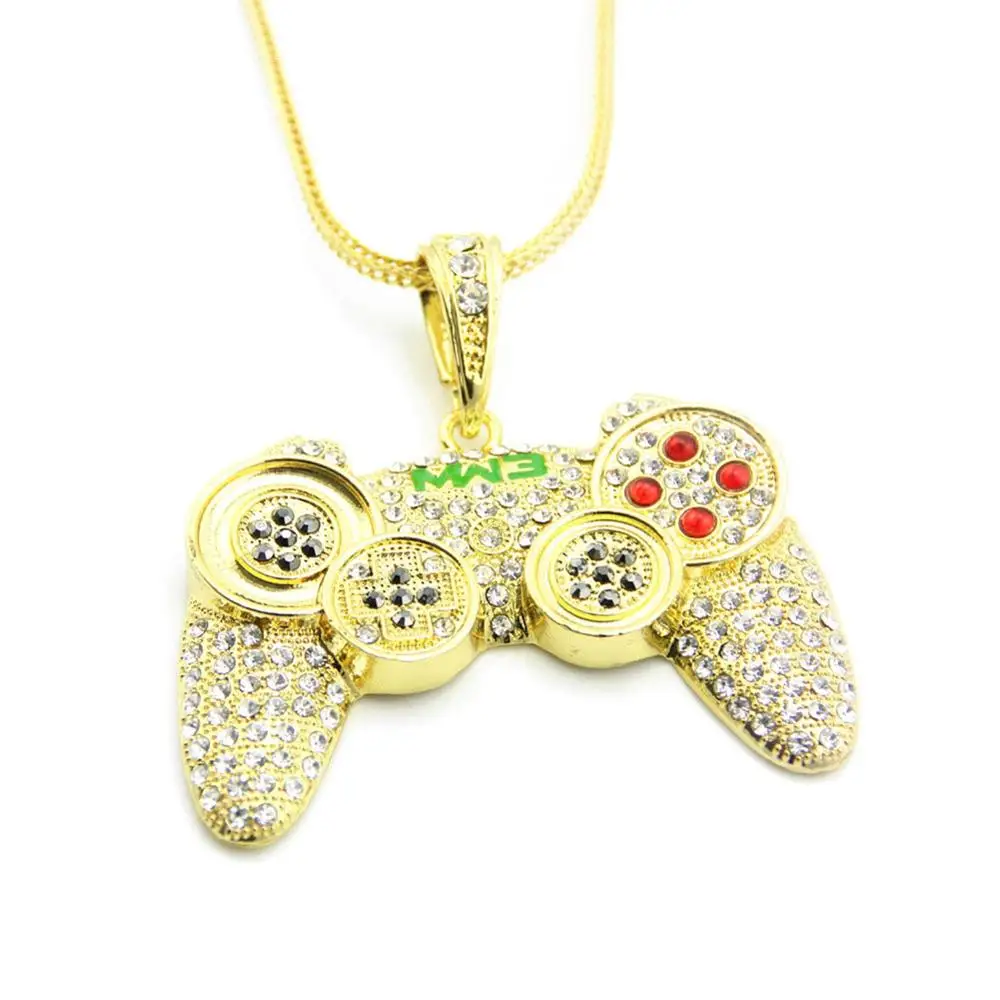 New Hip Hop Game Machine Handle Pendant Necklace Mens Full Crystal Iced Out Game Controller jewelry
New Hip Hop Game Machine Handle Pendant Necklace Mens Full Crystal Iced Out Game Controller jewelry