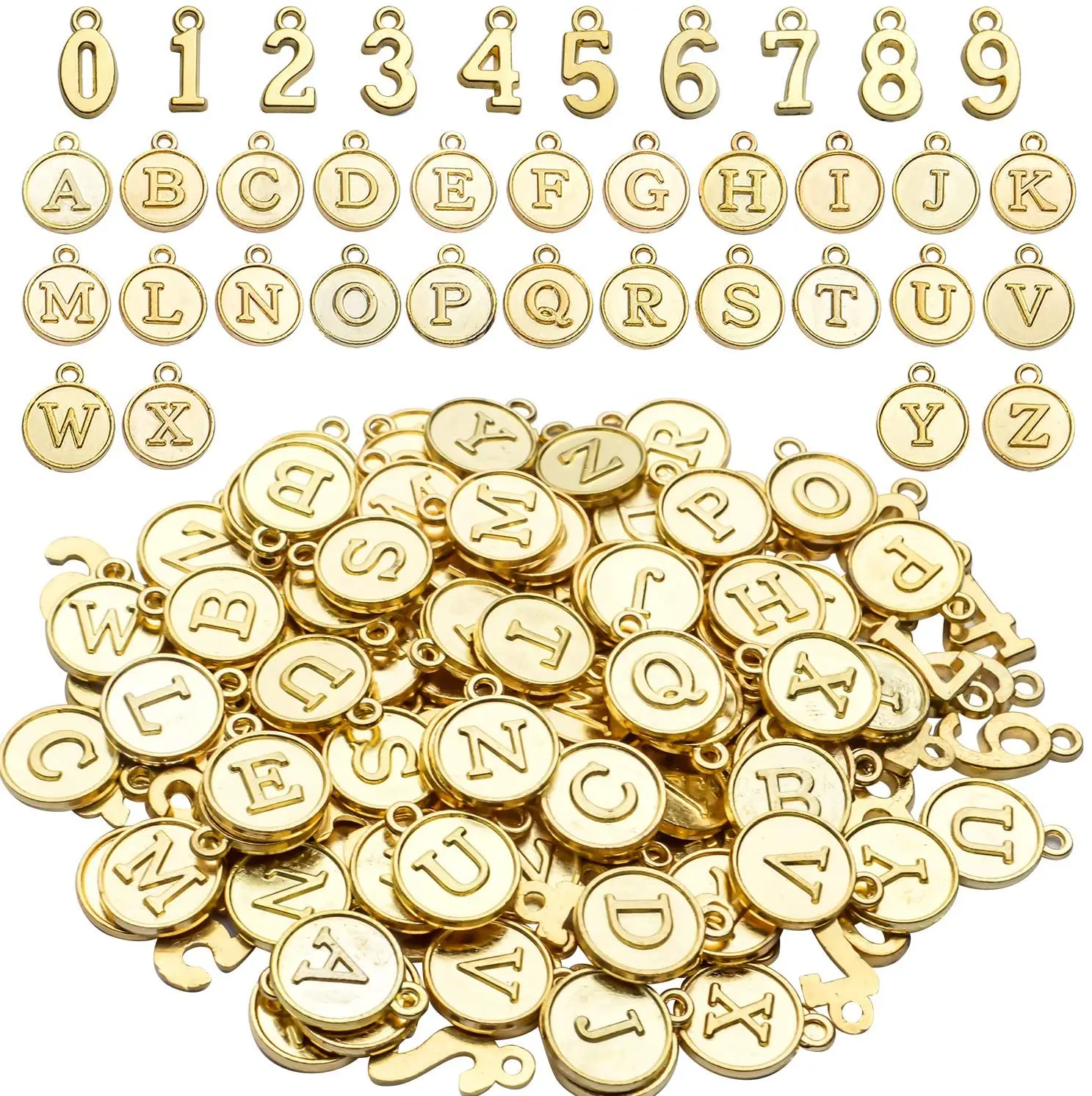 3 Sets (78pcs) Round Letter Charms 26 Alphabet A-Z Pendants and 5 Sets (50pcs) 0-9 Number Charms for Jewelry Making Crafts DIY
3 Sets (78pcs) Round Letter Charms 26 Alphabet A-Z Pendants and 5 Sets (50pcs) 0-9 Number Charms for Jewelry Making Crafts DIY