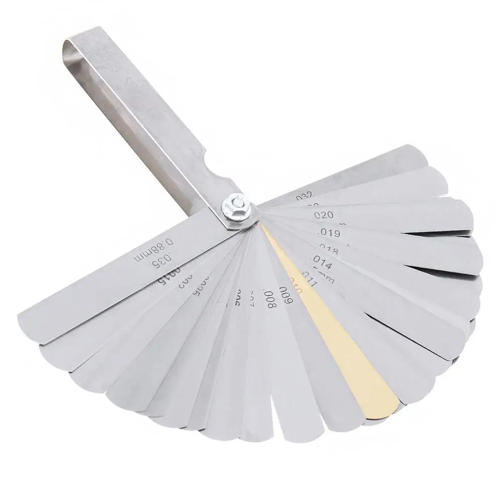 32 Blades Combination Feeler Gauge Metric / Imperial Gapped Filler 0.04-0.88mm Thickness Gage For Measuring
32 Blades Combination Feeler Gauge Metric / Imperial Gapped Filler 0.04-0.88mm Thickness Gage For Measuring