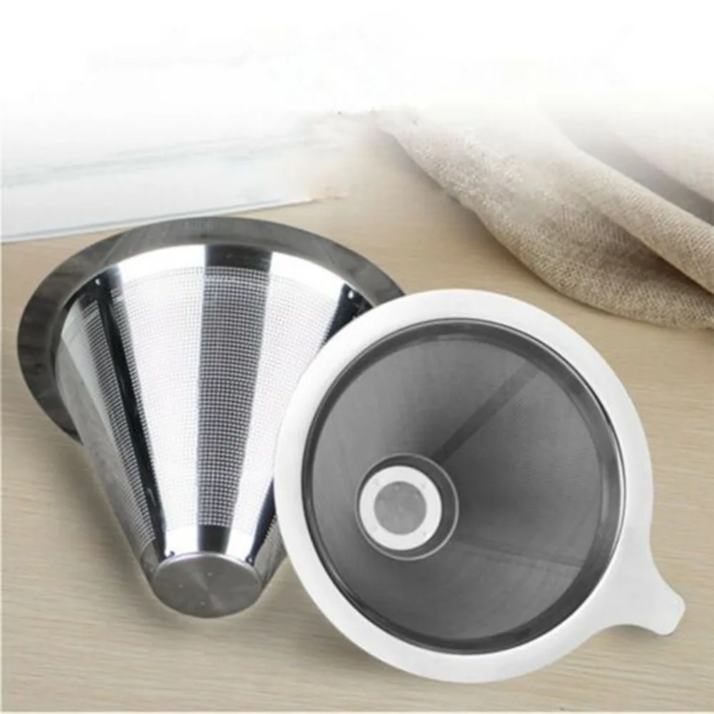 304 Stainless Steel Coffee Filter Reusable Pour Over Cone Dripper Holder Mesh Coffee Baskets Filters
304 Stainless Steel Coffee Filter Reusable Pour Over Cone Dripper Holder Mesh Coffee Baskets Filters
