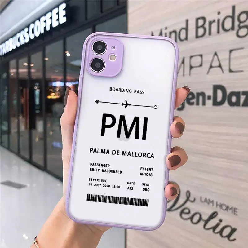 Personalised Plane Ticket Phone Cases Matte transparent For Purple iPhone 12 Mini 11 Pro XR XS Max 7 8 Plus X Back Cover
Personalised Plane Ticket Phone Cases Matte transparent For Purple iPhone 12 Mini 11 Pro XR XS Max 7 8 Plus X Back Cover