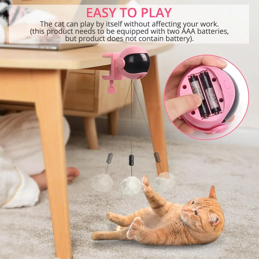 

Smart Pet Cat Ball Toy Electronic Motion Cat Toy Cat Teaser Toy Yo-Yo Lifting Ball Electric Flutter Rotating Interactive Puzzle