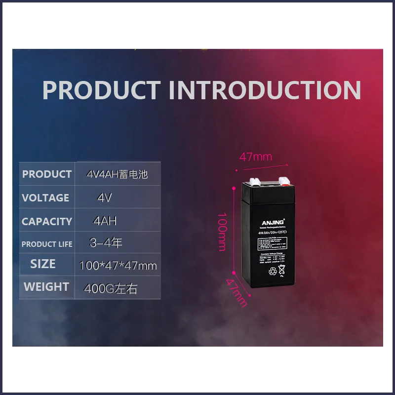 4V4AH 4V 4AH Battery for Scale Children Toy Car Baby Carrier Desk LED Light Electronic Scale Storage Accumulator Rechargeable
4V4AH 4V 4AH Battery for Scale Children Toy Car Baby Carrier Desk LED Light Electronic Scale Storage Accumulator Rechargeable