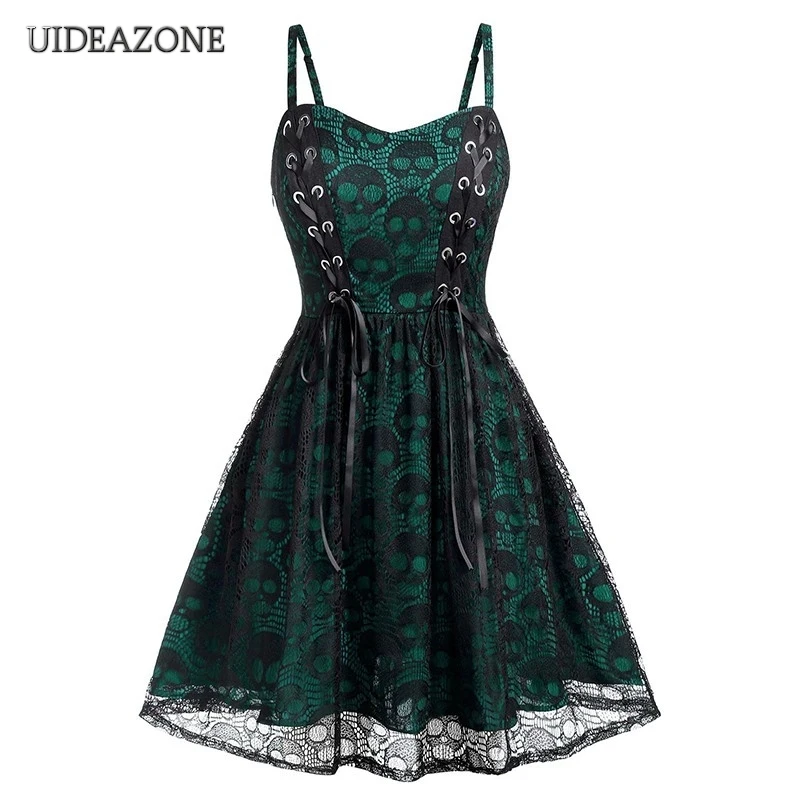 UIDEAZONE Vintage Gothic Lace Patchwork Women Spaghetti Strap Dress Goth Vampire Witch Dresses Medieval Renaissance Cosplay
UIDEAZONE Vintage Gothic Lace Patchwork Women Spaghetti Strap Dress Goth Vampire Witch Dresses Medieval Renaissance Cosplay