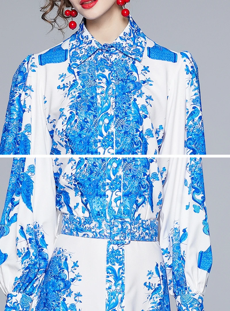 2021 spring Fashion Runway Two Piece Suit Set Women's Long Sleeve Flower Print Shirt Top + Belted shorts suit 
2021 spring Fashion Runway Two Piece Suit Set Women's Long Sleeve Flower Print Shirt Top + Belted shorts suit