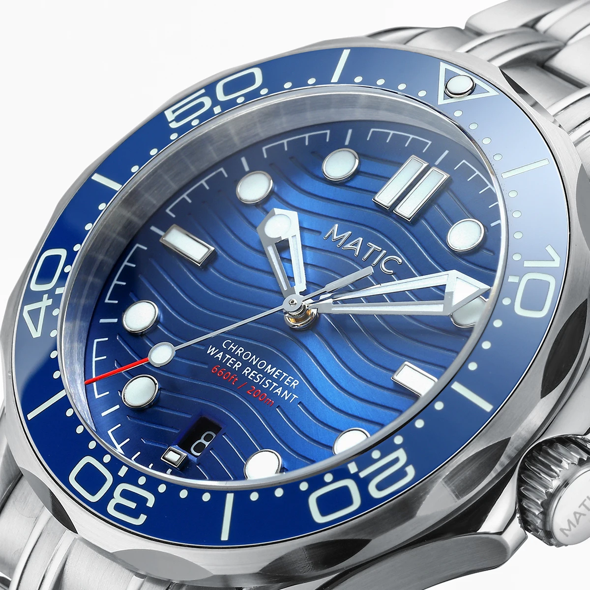 Механические наручные часы MATIC WATCH DIVER 200 м 41 мм PT5000 [циферблат синего цвета с
