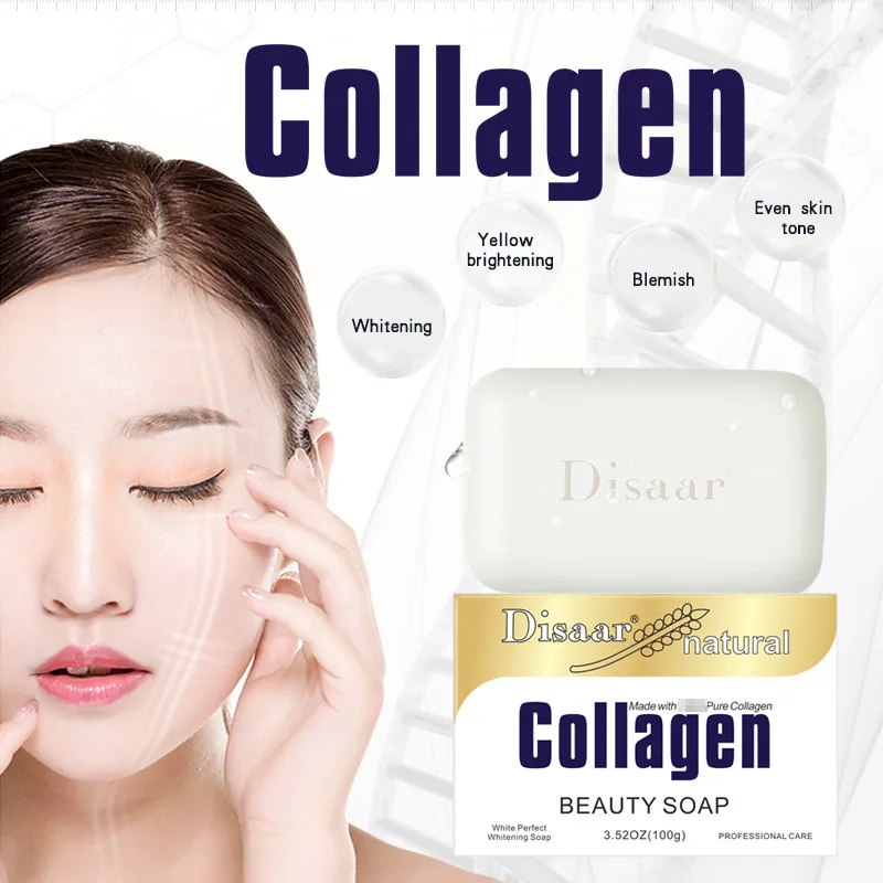 Disaar Collagen Handmade Soap 100g Face Cleanser Nourishing Whitening Anti-wrinkle Anti-agin Deep Cleaning Skin Care 
Disaar Collagen Handmade Soap 100g Face Cleanser Nourishing Whitening Anti-wrinkle Anti-agin Deep Cleaning Skin Care