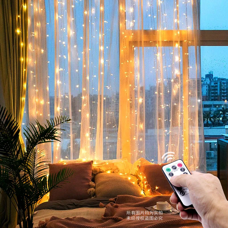 3M LED Christmas Fairy String Lights Remote Control USB New Year Garland Curtain Lamp Holiday Decoration For Home Bedroom Window
3M LED Christmas Fairy String Lights Remote Control USB New Year Garland Curtain Lamp Holiday Decoration For Home Bedroom Window