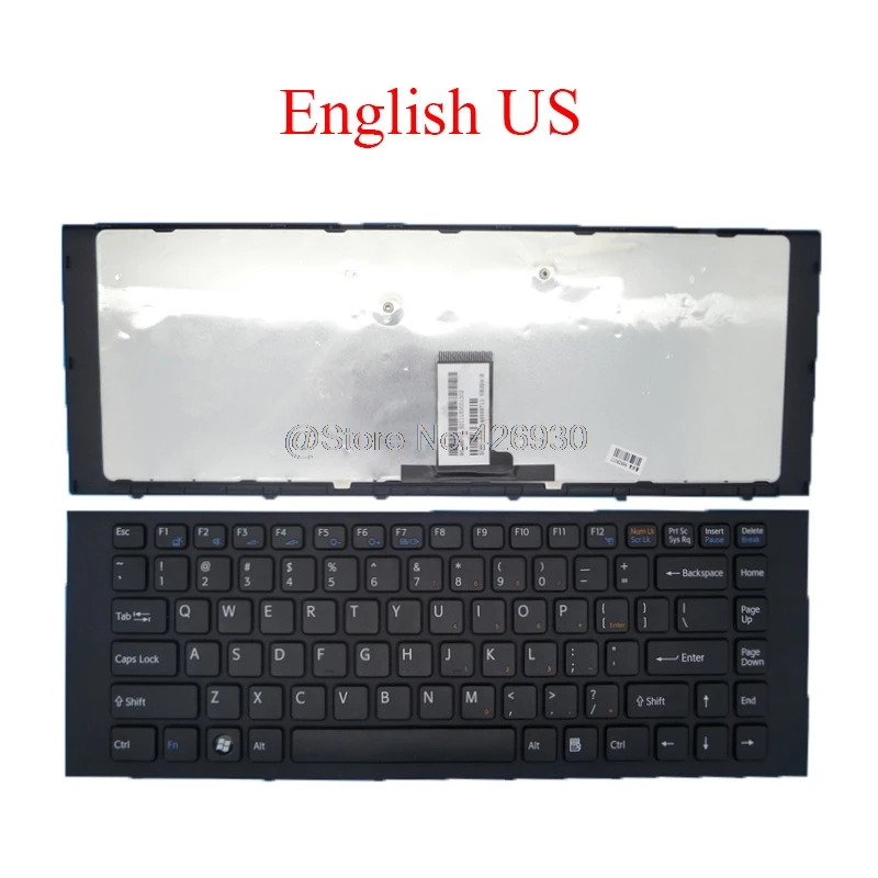 

Laptop US Keyboard For SONY For VAIO VPC-EG VPCEG 9Z.N7ASW.101 148970211 90.4MP07.S01 148969711 English white/black new