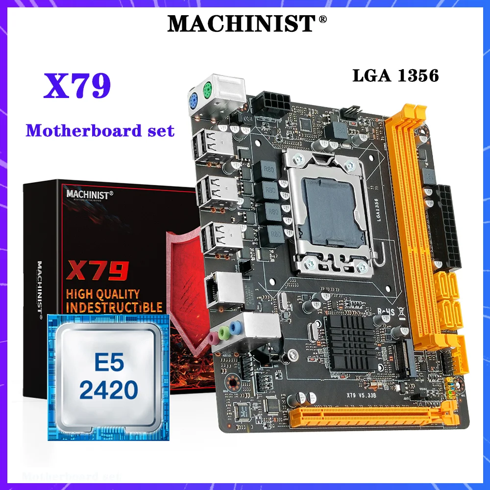 Материнская плата MACHINIST X79 LGA 1356 с процессором Intel Xeon E5 2420 поддержка DDR3 ECC/без ECC Mini-DTX