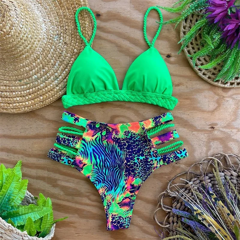 String Bikini Green Color Women'S Bikinis Sexy Bikini Set Beach Outing Summer Plant Beachwear Hollow Out Bathing Sutis Brazilian
String Bikini Green Color Women'S Bikinis Sexy Bikini Set Beach Outing Summer Plant Beachwear Hollow Out Bathing Sutis Brazilian