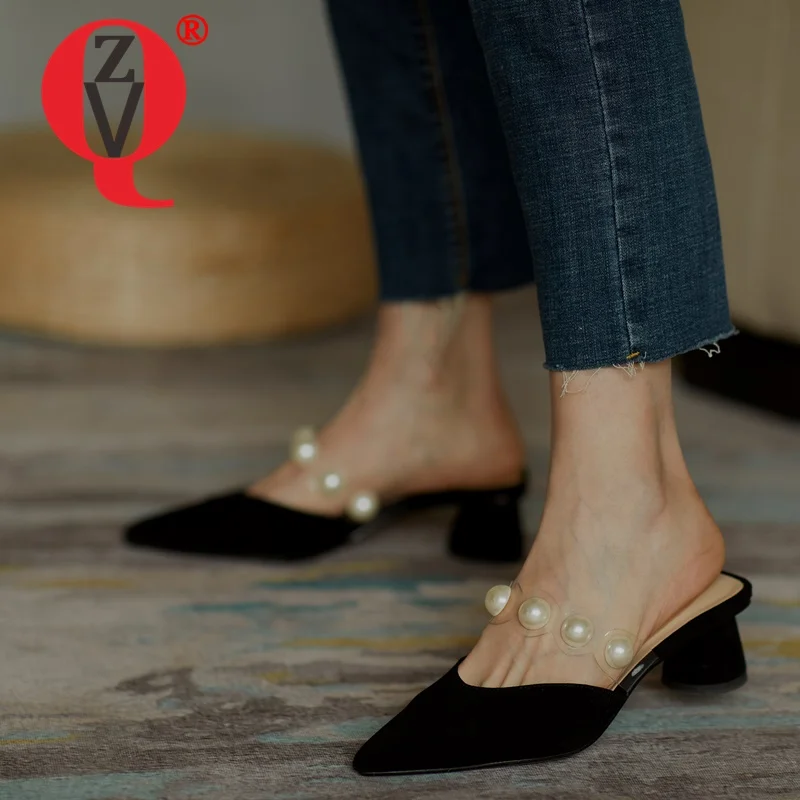 ZVQ Woman Sandals Slipper summer Pointed Toe Genuine Leather New Style Solid color Comfortable Fashion Concise Beaded decoration
ZVQ Woman Sandals Slipper summer Pointed Toe Genuine Leather New Style Solid color Comfortable Fashion Concise Beaded decoration