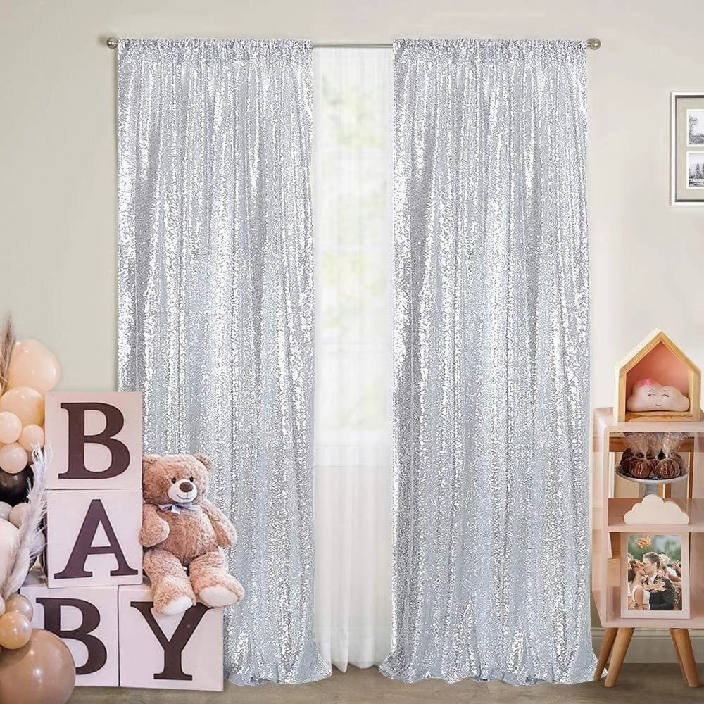 2Pcs Wedding Curtain Sequin Curtain Glitter Gold/silver Background Wear-resistant Rod Curtain Birthday Party Decoration Panel
2Pcs Wedding Curtain Sequin Curtain Glitter Gold/silver Background Wear-resistant Rod Curtain Birthday Party Decoration Panel
