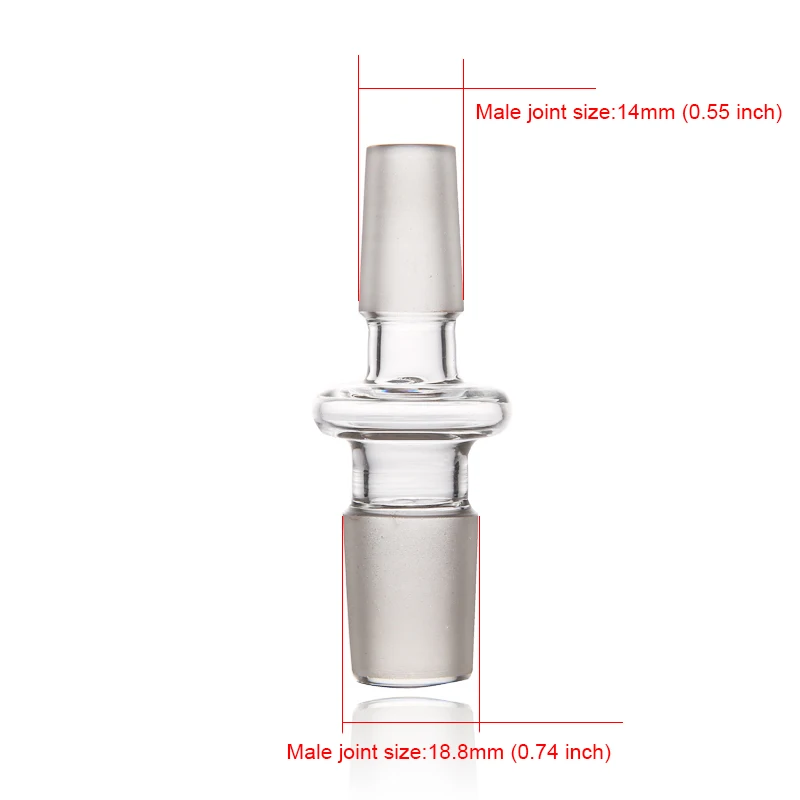 

1Pc Glass Shisha Adapter 14mm Dia And 18.8mm Male Connector Hookah Connection Bowl Adapter Chicha Narguile Head