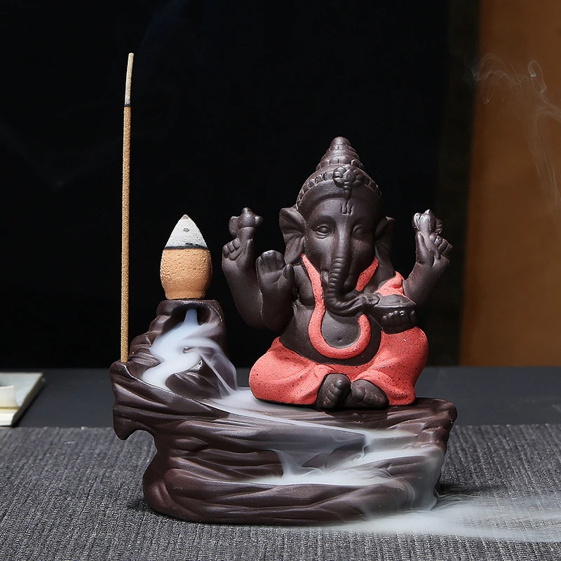 1Pc Ganesha Backflow Incense Burner Elephant God Emblem Auspicious and Success Ceramic Censer Home Decor
1Pc Ganesha Backflow Incense Burner Elephant God Emblem Auspicious and Success Ceramic Censer Home Decor