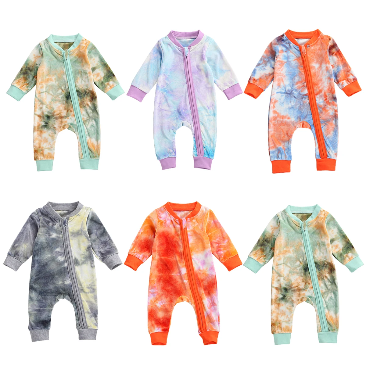 2020 Autumn Newborn Baby Girls Boys Clothes Toddler Zipper Tie-dye Print Rompers Infants Long Sleeve Round Collar Jumpsuit 0-24M
2020 Autumn Newborn Baby Girls Boys Clothes Toddler Zipper Tie-dye Print Rompers Infants Long Sleeve Round Collar Jumpsuit 0-24M