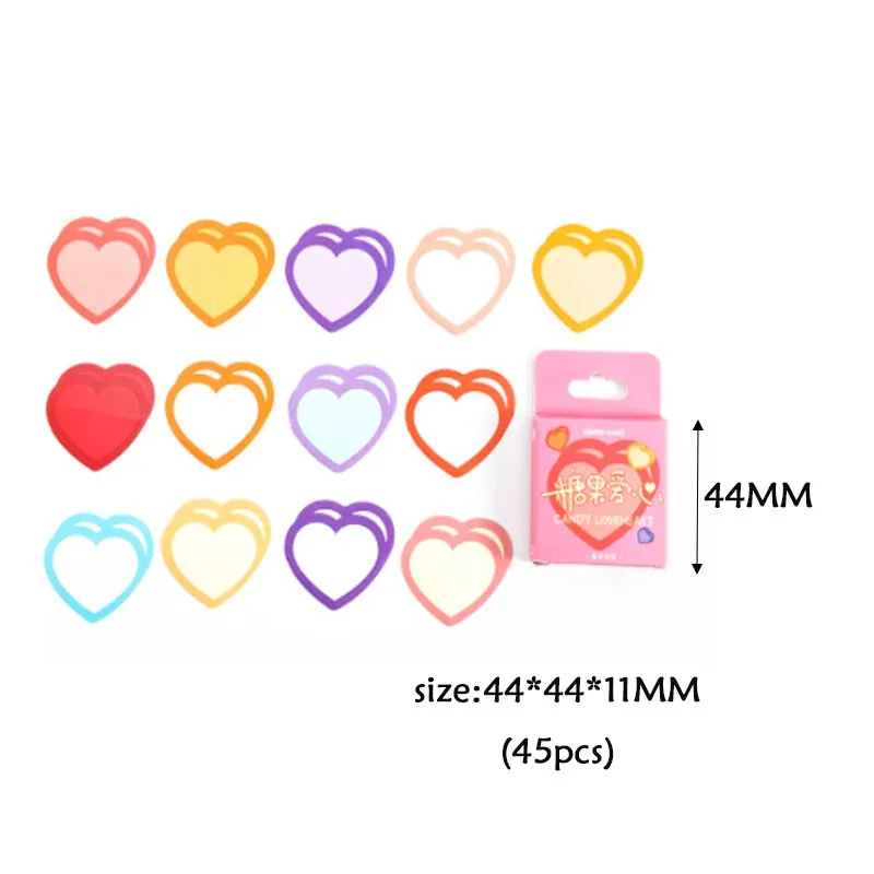 45pcs/pack Love Heart Stickers Scrapbooking Kawaii Decorative Boxed Sticker DIY Diary Album Rainbow colors Label 45*45mm 
45pcs/pack Love Heart Stickers Scrapbooking Kawaii Decorative Boxed Sticker DIY Diary Album Rainbow colors Label 45*45mm