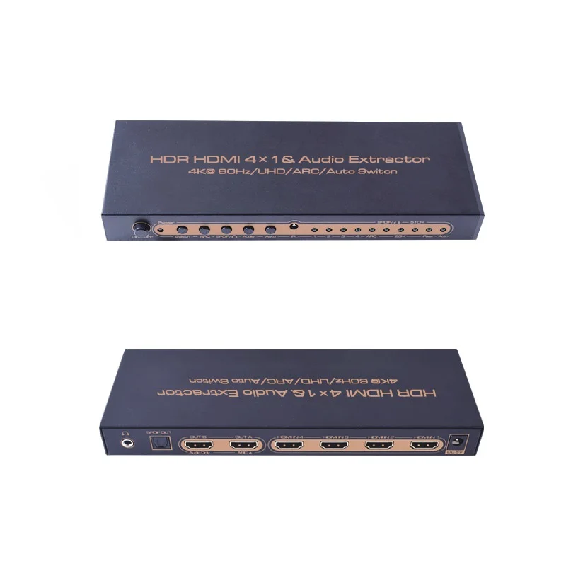HDMI переключатель 4x1 4K x 2K 60 Гц SPDIF Toslink Цифровой 5 1 7 аудио выход HDR UHD ARC 4 в экстрактор