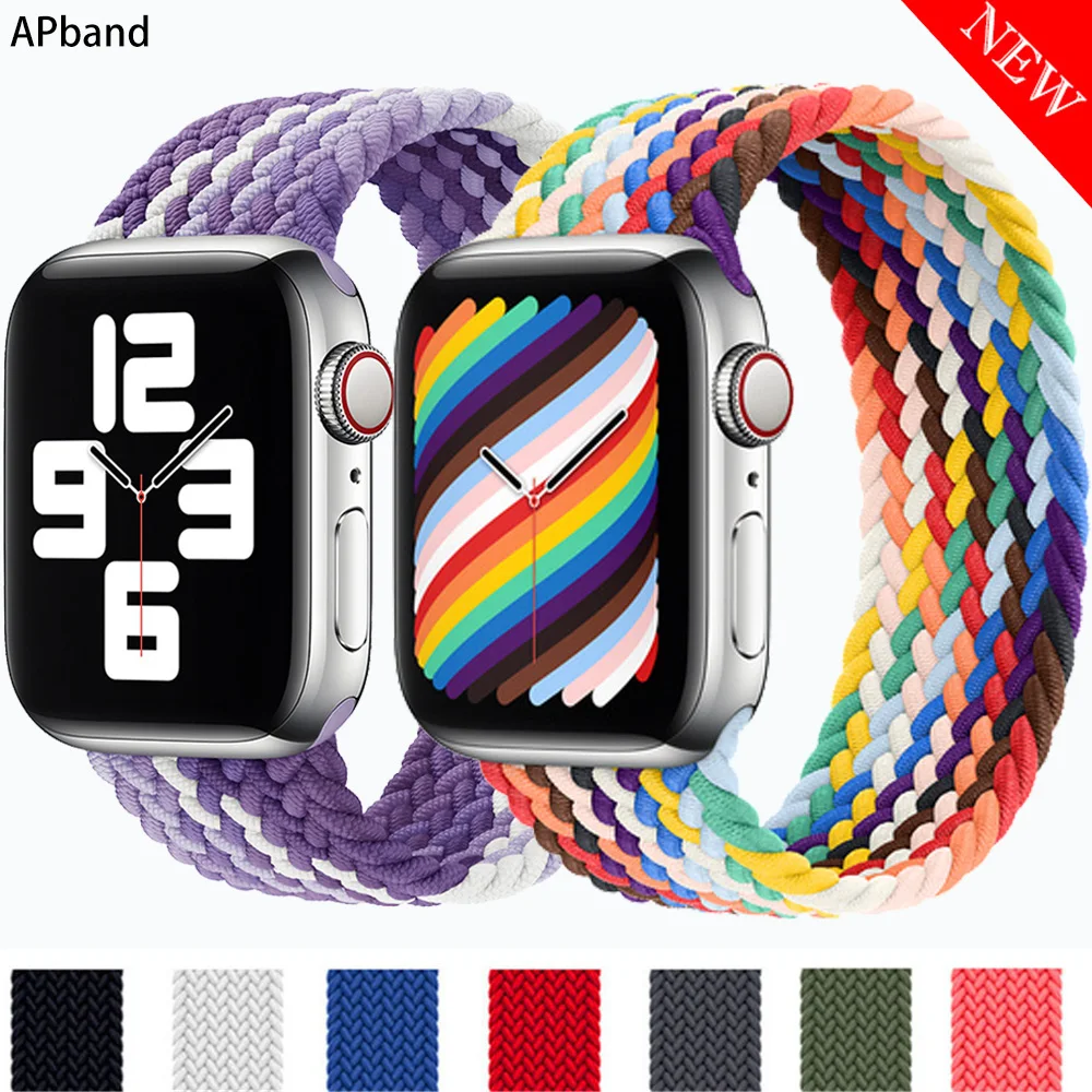 Braided Solo Loop For Apple Watch 7 band 44mm 40mm 42mm 38mm Fabric Nylon Elastic Belt Bracelets on hand iWatch 3 4 5 SE 6 Strap
Braided Solo Loop For Apple Watch 7 band 44mm 40mm 42mm 38mm Fabric Nylon Elastic Belt Bracelets on hand iWatch 3 4 5 SE 6 Strap