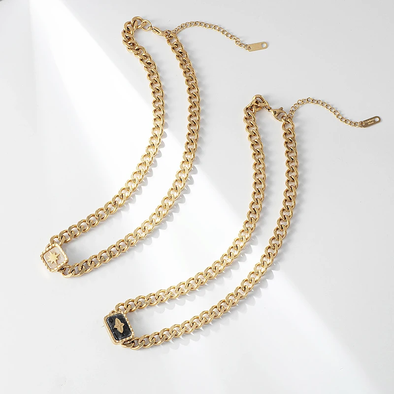 Necklace For Female Niche Design Cross Awn star Dripping Oil Stainless Steel Necklace 18K Real Gold Handmade Not Fade
Necklace For Female Niche Design Cross Awn star Dripping Oil Stainless Steel Necklace 18K Real Gold Handmade Not Fade