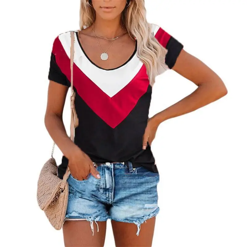 Summer Women Tops Plus Sizes Tees Femme Colors Patchwork T-Shirts V Neck Ruffles Loose Sexy Befree Boho Shirt
Summer Women Tops Plus Sizes Tees Femme Colors Patchwork T-Shirts V Neck Ruffles Loose Sexy Befree Boho Shirt