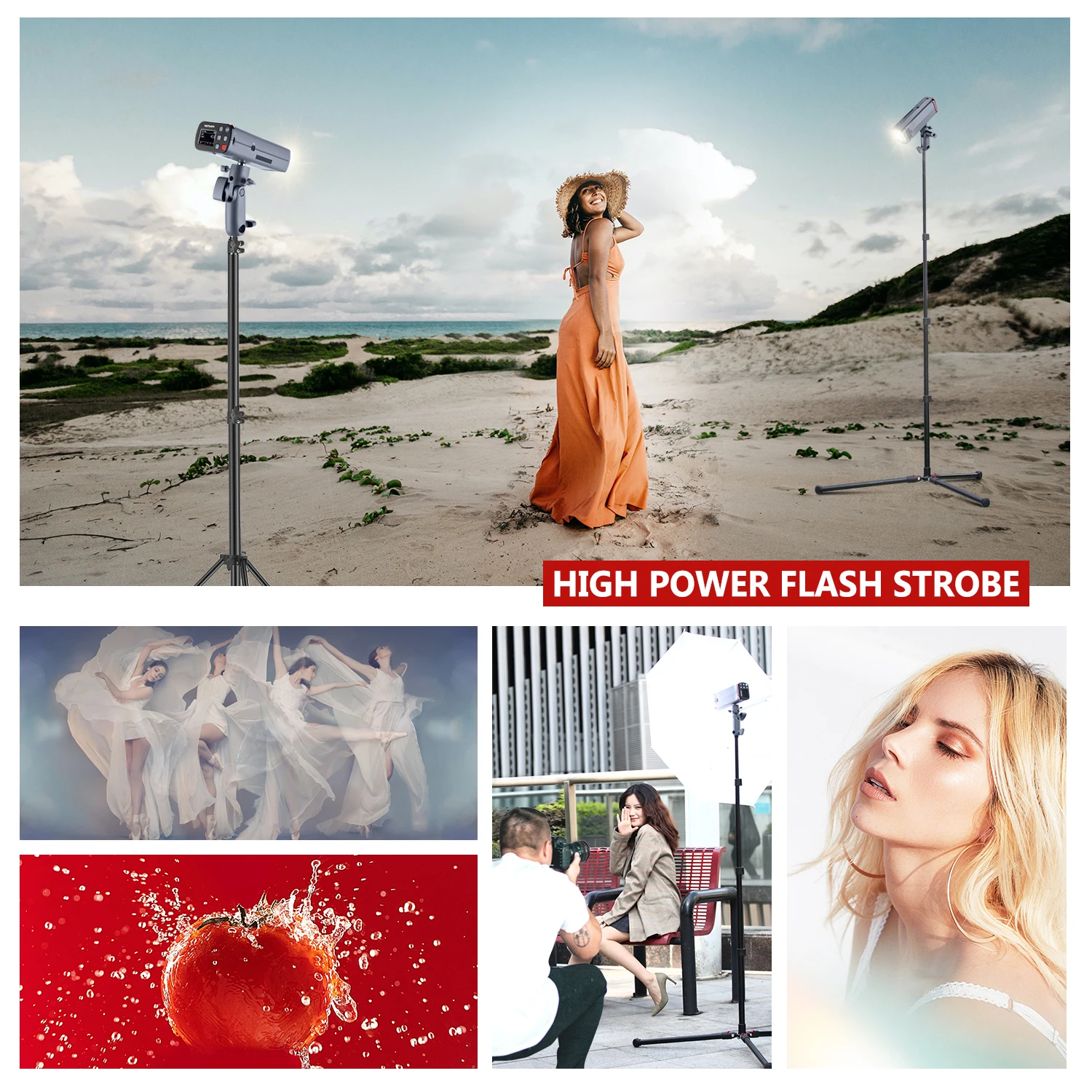 Neewer 200Ws 2.4G TTL Flash Strobe 1/8000 HSS Cordless Monolight with Q-C Wireless Trigger Compatible with Canon DSLR Cameras
Neewer 200Ws 2.4G TTL Flash Strobe 1/8000 HSS Cordless Monolight with Q-C Wireless Trigger Compatible with Canon DSLR Cameras