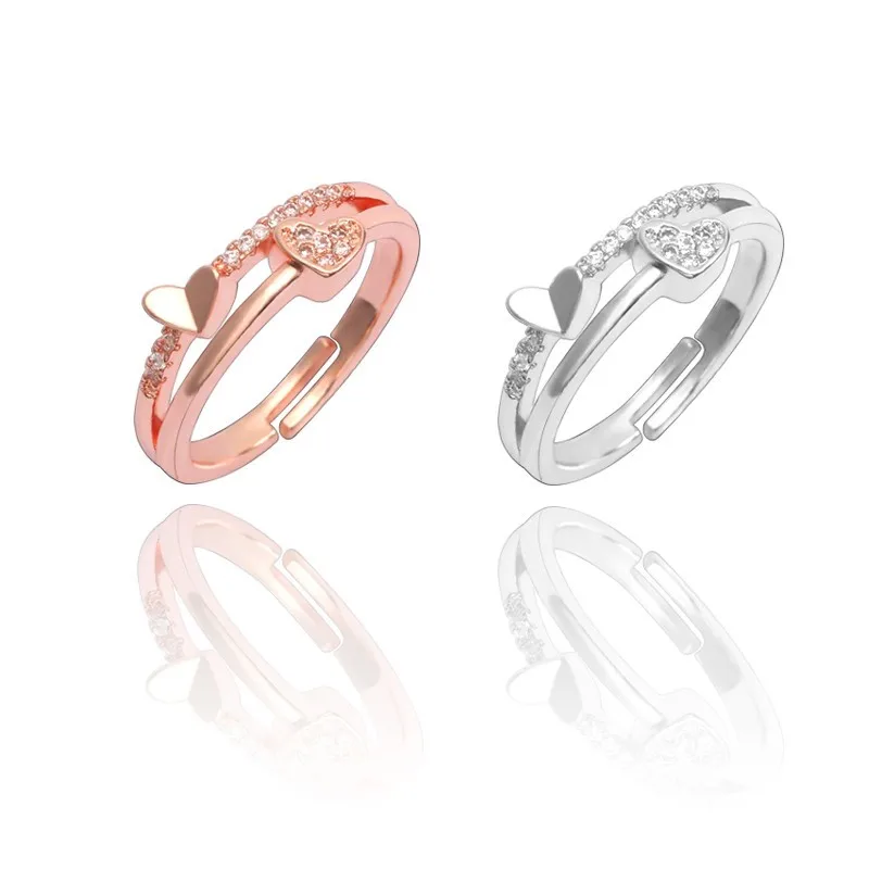 Trendy Rhinestone Heart Soul Wedding Rings For Women Rose Double Heart Engagement Ring Adjustable Party Jewelry Anel Gift
Trendy Rhinestone Heart Soul Wedding Rings For Women Rose Double Heart Engagement Ring Adjustable Party Jewelry Anel Gift