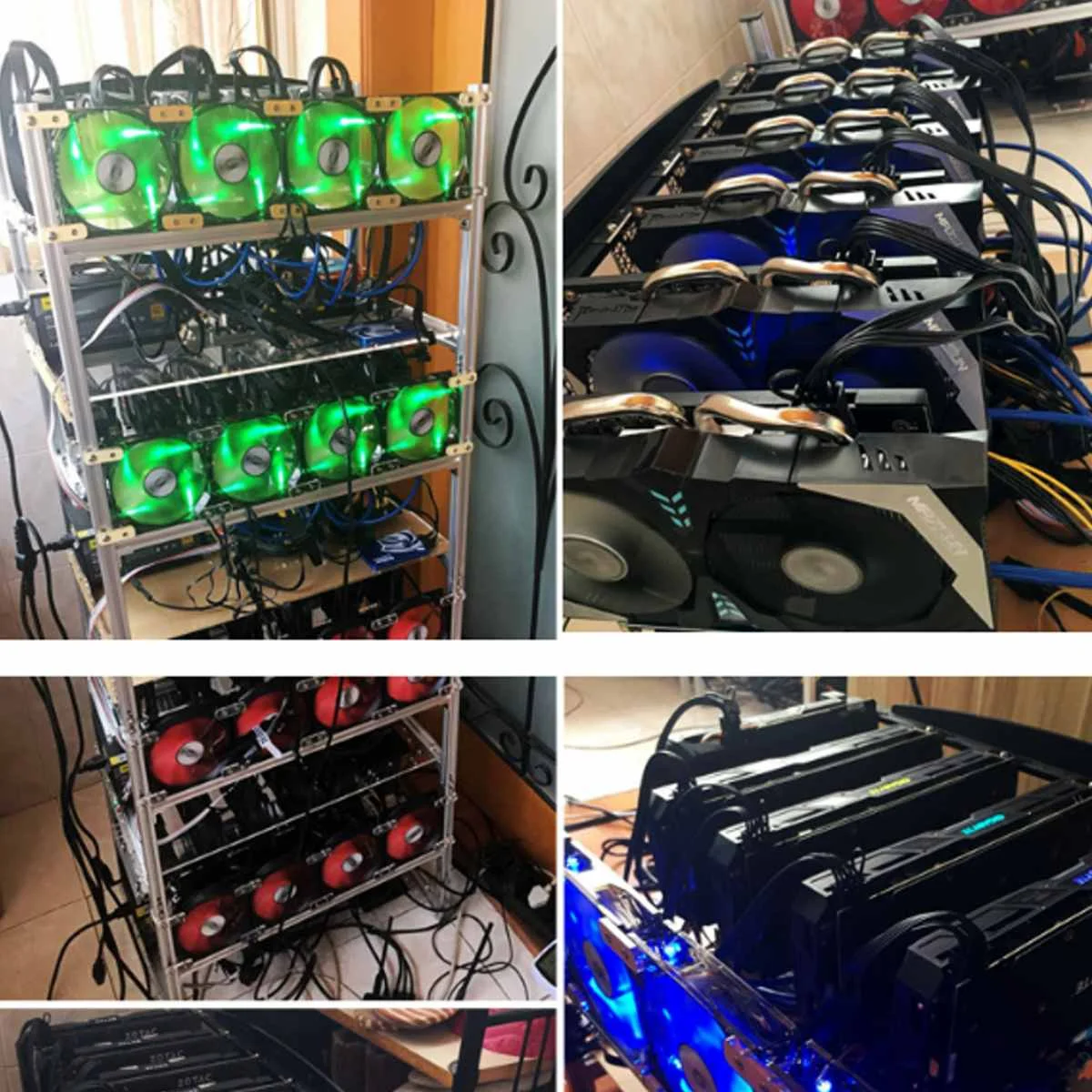 12 GPU Miner Mining Rig Aluminum Stackable Open Air Case Computer ETH Frame for Bitcon Miner Kit Unassembled Ethereum+10 Fan
12 GPU Miner Mining Rig Aluminum Stackable Open Air Case Computer ETH Frame for Bitcon Miner Kit Unassembled Ethereum+10 Fan