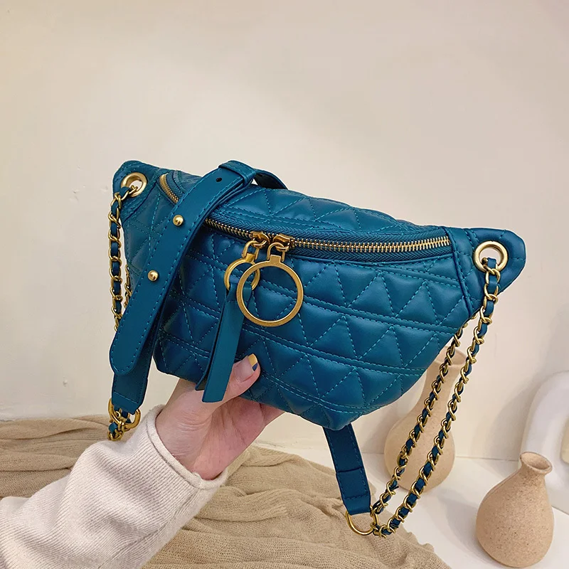 Women's Shoulder Messenger Bag Rhombic Chain Crossbody Bags PU Leather Female Chest Bag Designer Luxury Handbag Banana Hip Purse
Women's Shoulder Messenger Bag Rhombic Chain Crossbody Bags PU Leather Female Chest Bag Designer Luxury Handbag Banana Hip Purse