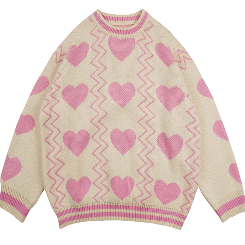 Autumn Winter Harakuju Women Lovely White Oversized Sweater O-Neck Colorful Candy Color Heart Embroidery Knitwear Pullover
Autumn Winter Harakuju Women Lovely White Oversized Sweater O-Neck Colorful Candy Color Heart Embroidery Knitwear Pullover