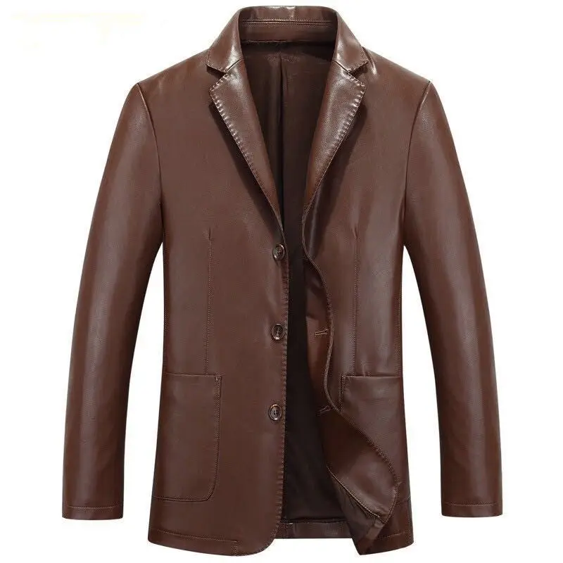2021The New Suit Collar PU Leather Jacket Men's Slim Type Korean Handsome Men's Leather Motorcycle Jacket Men S-XXXL
2021The New Suit Collar PU Leather Jacket Men's Slim Type Korean Handsome Men's Leather Motorcycle Jacket Men S-XXXL