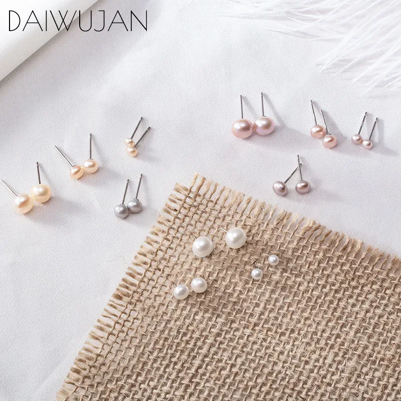 DAIWUJAN 925 Sterling Silver Pearl Stud Earring 7mm/5mm/3mm Genuine Freshwater White Purple Pearl Earrings for Women Jewelry
DAIWUJAN 925 Sterling Silver Pearl Stud Earring 7mm/5mm/3mm Genuine Freshwater White Purple Pearl Earrings for Women Jewelry