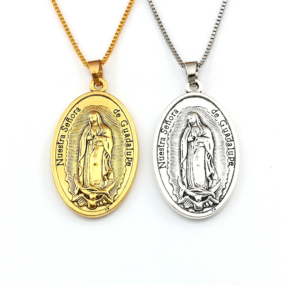 1Pcs Our Lady Of Guadalupe DIVINO NINO Yo Reinare Oval Pendant Necklaces 23.6inches For Men & Ms Jewelry Fashion Accessories
1Pcs Our Lady Of Guadalupe DIVINO NINO Yo Reinare Oval Pendant Necklaces 23.6inches For Men & Ms Jewelry Fashion Accessories