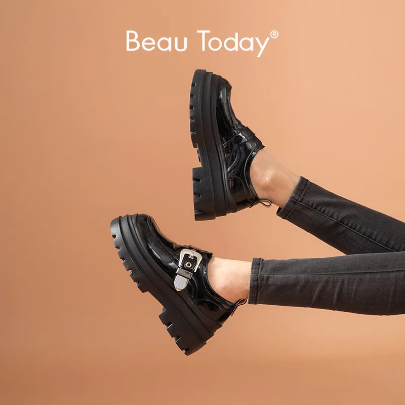 BeauToday Women Platform Flats Patent Leather Round Toe Thick Sole Shoes with Buckles Casual Shoes for Women Handmade 27737
BeauToday Women Platform Flats Patent Leather Round Toe Thick Sole Shoes with Buckles Casual Shoes for Women Handmade 27737