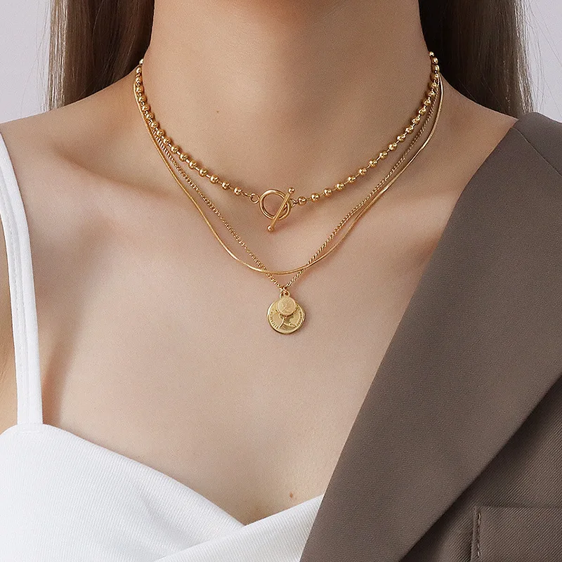 Layered Pendant Portrait Chain Necklace Summer Gift Ins Double Round Brand Female Clavicle Fashion Beauty Coin Exquisite
Layered Pendant Portrait Chain Necklace Summer Gift Ins Double Round Brand Female Clavicle Fashion Beauty Coin Exquisite