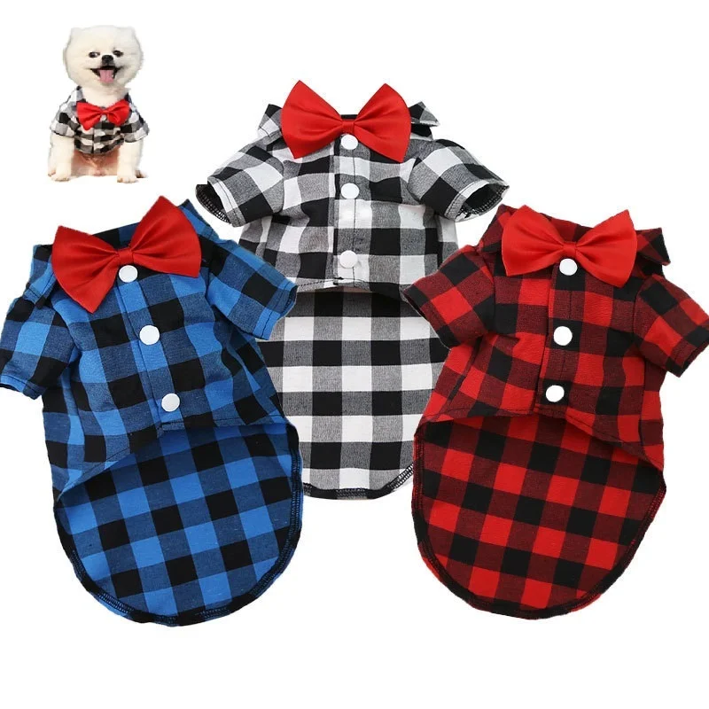 British Style Plaid Pet Dog Clothes Puppy Shirts Bow Tie French Bulldog Chihuahua Shirt for Small Medium Cat Dog
British Style Plaid Pet Dog Clothes Puppy Shirts Bow Tie French Bulldog Chihuahua Shirt for Small Medium Cat Dog
