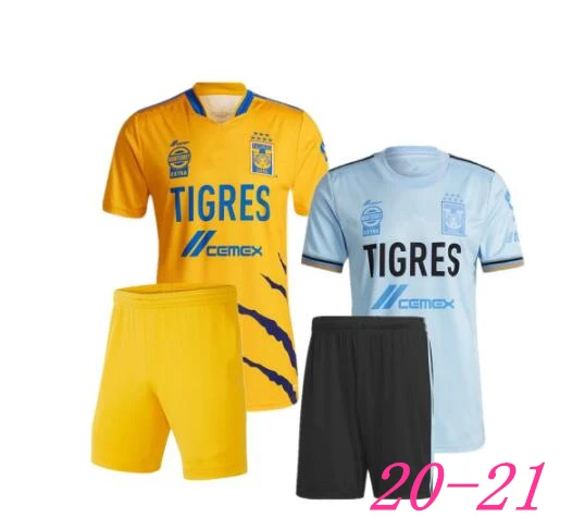 

League MX 2021 2022 tigri home away maglie T-shirt da calcio da uomo gig1 THAUVIN UANL maglia da calcio kit per bambini