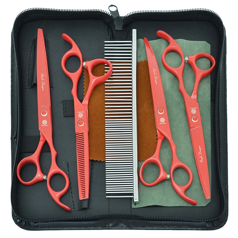 Purple Dragon 7.0" JP440C Pet Scissors Dog Grooming Scissors Straight Curved Animals Cutting Tijeras 6.5" Thinning Shears B0029B
Purple Dragon 7.0" JP440C Pet Scissors Dog Grooming Scissors Straight Curved Animals Cutting Tijeras 6.5" Thinning Shears B0029B
