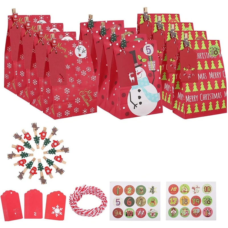 PPYY-24 Gift Bags Set, Kraft Paper Bags To Fill, Christmas Advent Calendar for Sweets and Weddings
PPYY-24 Gift Bags Set, Kraft Paper Bags To Fill, Christmas Advent Calendar for Sweets and Weddings