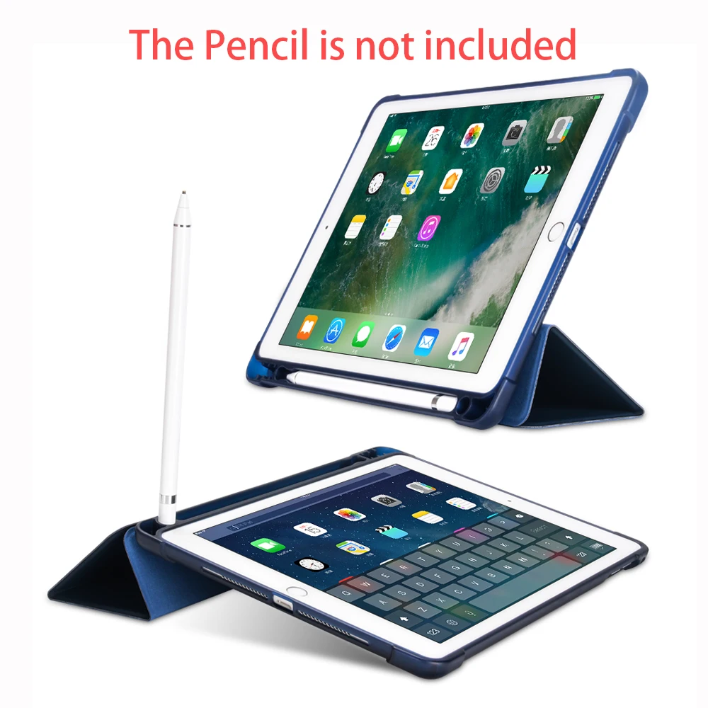 Smart Case For iPad 9.7 2017 2018 for Pro with Pencil Holder Silicone Soft Cover Air 2 / 1 Funda | Компьютеры и офис