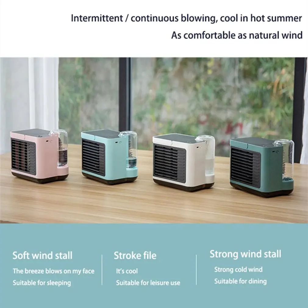 Usb Rechargeable Negative Ion Air Conditioning Fan Three Gear Wind Speed Low Noise Small Mini Water Cooling Fan 
Usb Rechargeable Negative Ion Air Conditioning Fan Three Gear Wind Speed Low Noise Small Mini Water Cooling Fan