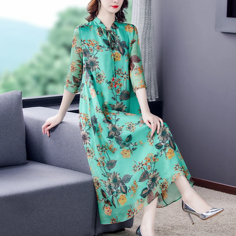 Summer Women Loose Print Beach vacation Dress 2022 Spring Floral Natural Silk Casual Maxi Dress Elegant Bodycon Evening Vestido
Summer Women Loose Print Beach vacation Dress 2022 Spring Floral Natural Silk Casual Maxi Dress Elegant Bodycon Evening Vestido