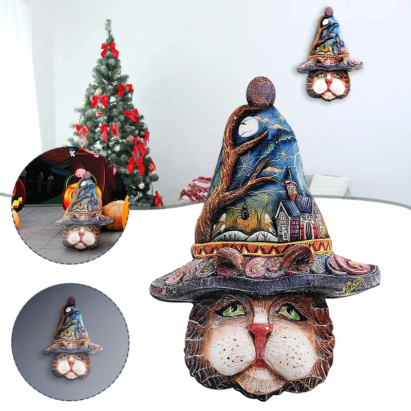 Halloween Funny Cat Face Wooden Ornament Witch Cat Face Hanging Ornaments Wall Art Home Restaurant Decoration Декор Для Дома
Halloween Funny Cat Face Wooden Ornament Witch Cat Face Hanging Ornaments Wall Art Home Restaurant Decoration Декор Для Дома
