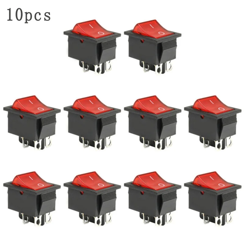 10pcs 15A/250V 20A/125V AC Red Light 4-Pins ON/OFF Rocker Electric Boat Switches
10pcs 15A/250V 20A/125V AC Red Light 4-Pins ON/OFF Rocker Electric Boat Switches