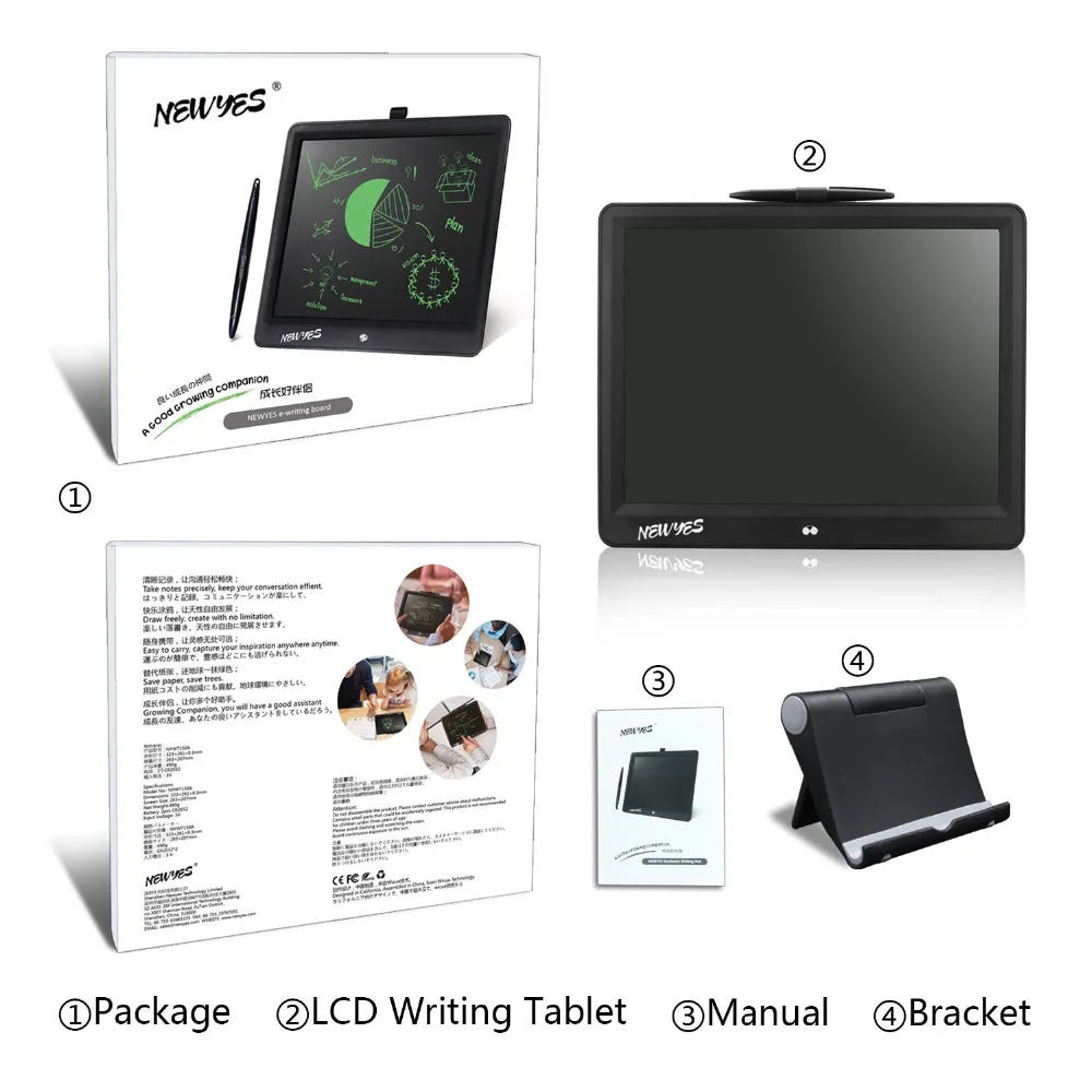 NEWYES 15 Inch LCD Writing Tablet Digital Notepad Electronic Doodle Board Handwriting Drawing Graphic Blackboard for Kids Adults 
NEWYES 15 Inch LCD Writing Tablet Digital Notepad Electronic Doodle Board Handwriting Drawing Graphic Blackboard for Kids Adults