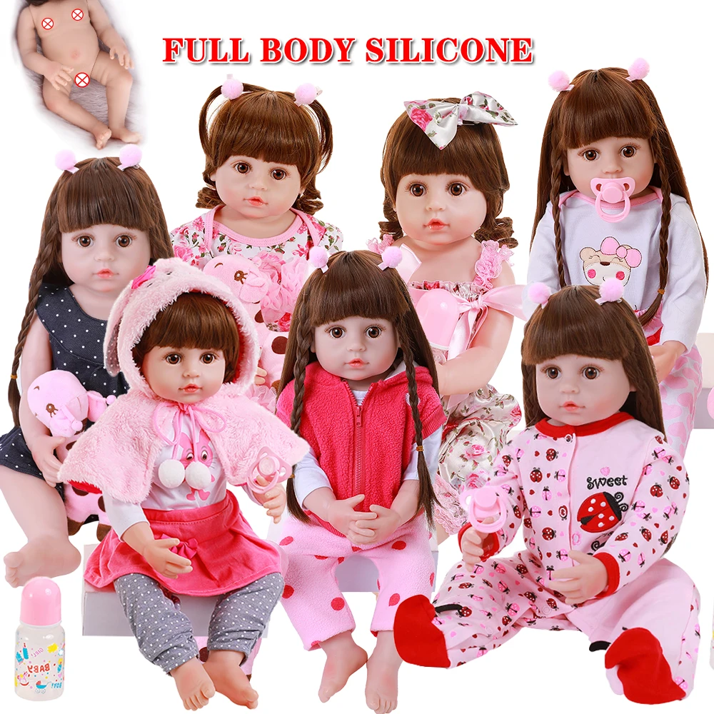 

Realistic Adorable Doll 22 Inch 56CM Reborn Baby Doll With Clothes Full Silicone Toddler Body Doll Water Proof Bath Toy For Kid