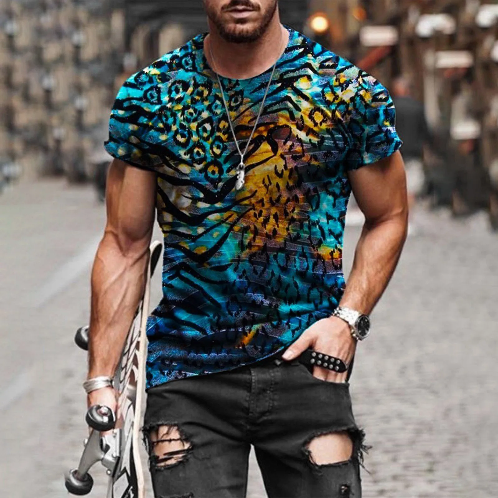 Men's T-Shirt Vintage Ethnic Print Short Sleeve Tops y2k Harajuku Spring Summer Male Slim Fashion O Neck t shirt Streetwear 2021
Men's T-Shirt Vintage Ethnic Print Short Sleeve Tops y2k Harajuku Spring Summer Male Slim Fashion O Neck t shirt Streetwear 2021