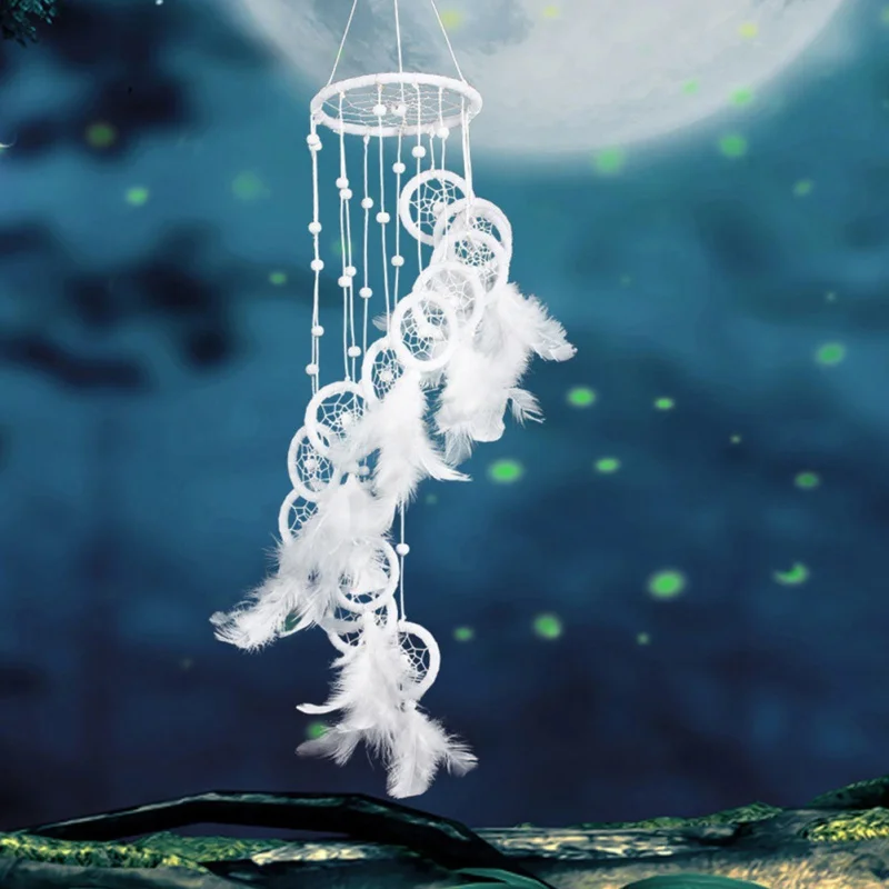 White Dream Catcher Wind Chimes Wheel Feather Dreamcatcher Living Room Bedroom Kid Home Decoration
White Dream Catcher Wind Chimes Wheel Feather Dreamcatcher Living Room Bedroom Kid Home Decoration