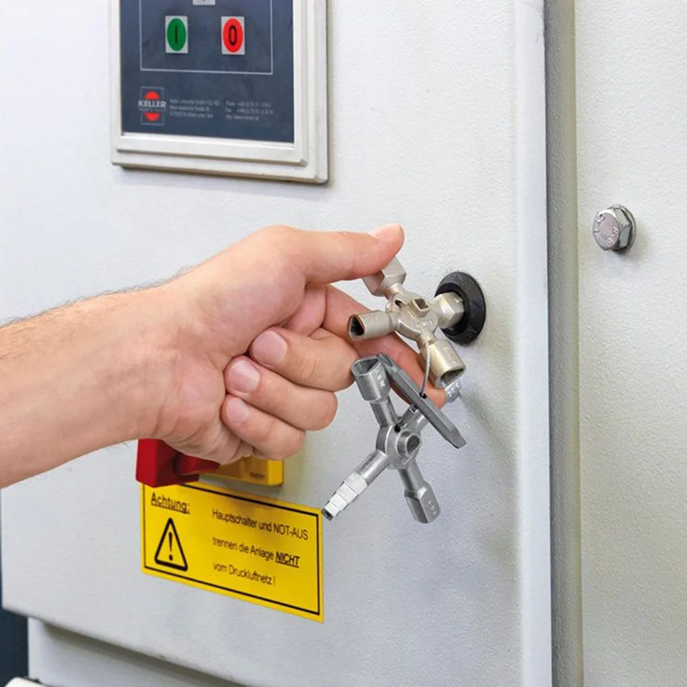 10in1 Triangle Key Wrench Multifunction Electric Control Box Triangle Key Wrench / Elevator Door Valve Cross Ratchet Wrench Tool
10in1 Triangle Key Wrench Multifunction Electric Control Box Triangle Key Wrench / Elevator Door Valve Cross Ratchet Wrench Tool