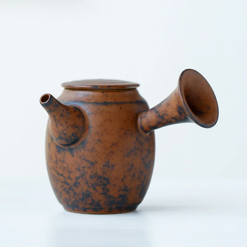 Side Handle Pot Japanese Style Handmade Ceramic Kung Fu Tea Set Tea Pot Tea Making Device Stoneware Small Number Kiln Baked Side
Side Handle Pot Japanese Style Handmade Ceramic Kung Fu Tea Set Tea Pot Tea Making Device Stoneware Small Number Kiln Baked Side